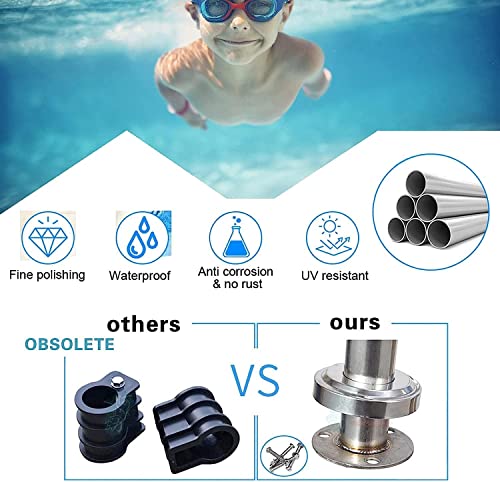 Barandal Curvo para Piscina con Base Rápida, Acero Inoxidable miniatura 5