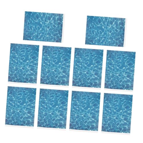 Mikikit 10Pcs Water Ripple Effect Decal Realistic Fake Water Sheet for Table Scenery Decor for Architectural Models and Micro Landscapes Creative DIY Crafting
