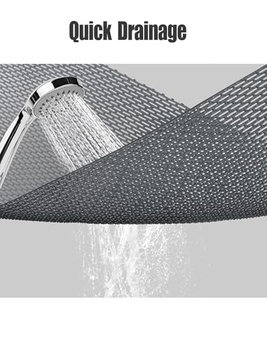 Image of Extra Large Non Slip Shower Mat, Yonala 59.1 inch x 35.4 inch Anti Slip Oversize Shower Mat for Inside Shower, Big Trimmable PVC Shower Floor Mat for Shower Stall, Bathroom, Tub, Quick Drying Matt