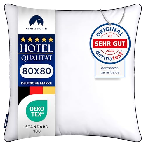 Gentle North Hochwertige Kopfkissen 80x80 cm groß in Hotelqualität -...
