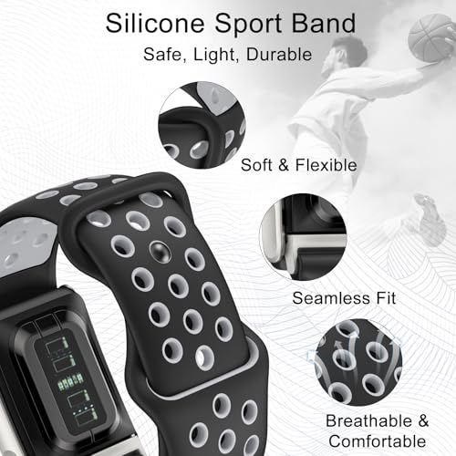 Image of omee Silicone Sport Band Compatible with Whoop 5.0 Band Strap Men Women, Breathable Sport Adjustable Waterproof Replacement Wristbands Straps for Whoop 5.0 Silicone Bands
