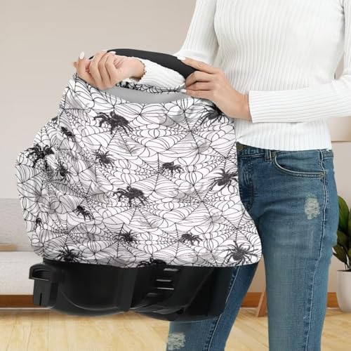 Image of Coldinair Spider Web Multifunctional Nursing Cover Multi Use Cover for Baby Car Seat Canopy Shopping Cart Cover,Stroller Cover