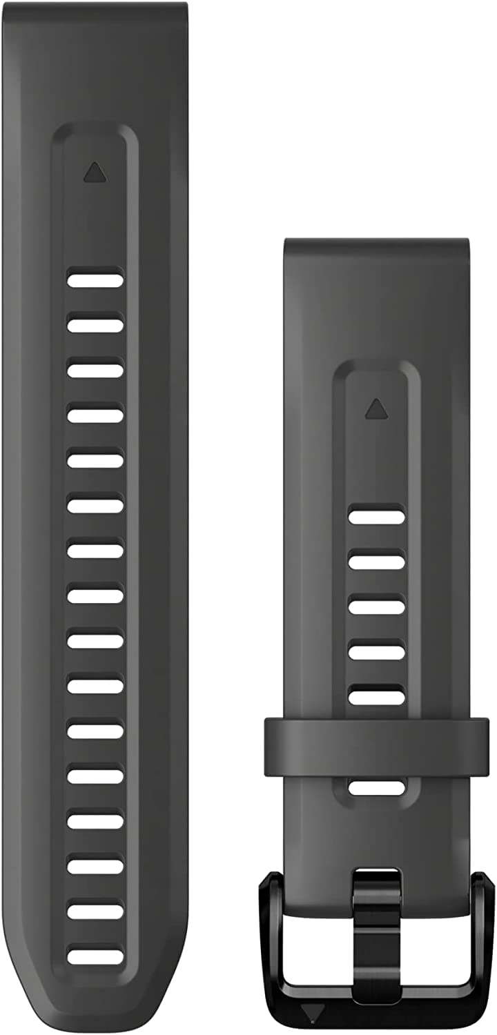 Garmin QuickFit Watch Bands (20mm), suitable for selected fēnix-, epix-, Descent-, D2-, Instinct- and Approach series smartwatches, Original accessory, Silicone, Graphite