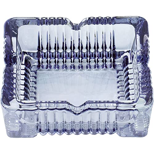 Blue Square Glass Ashtray 4