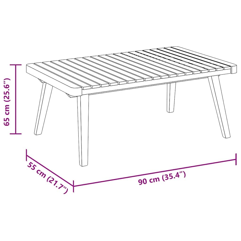vidaXL - Garten-Couchtisch 90×55×35 cm Massivholz Akazie