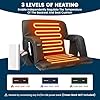 Double Heated Stadium Seats for Bleachers with Back Support, Portable and Lightweight Heated Bleacher Seat with Backrest, 6 Reclining Positions, 3 Levels of Heat for Outdoor Game Sports