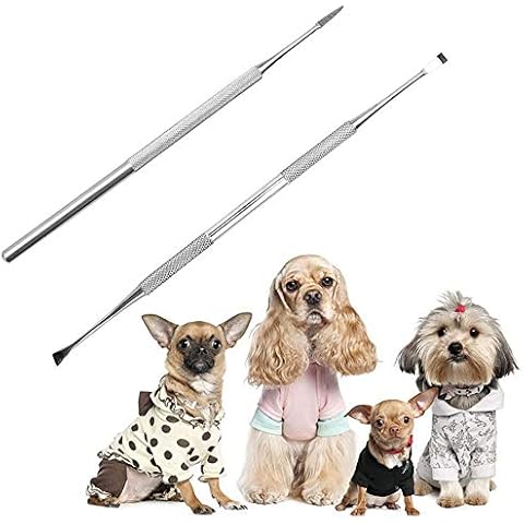 Symphonyw Calculus Remover for Dog, 2pcs Stainless Steel Tarter Remover Scraper Oral Tool Pet Dog Cat Dental Teeth Cleaning Tools (2PCS) Cover