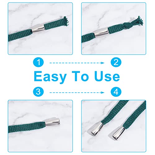 GORGECRAFT 40PCS Metal Bell Stopper Conical Bells Cord Rope Locks Fastener Ends Zipper Pull Ends Toggle Clip Cone Cord Lock for Lanyard Backpack Bag Clothing Silver 4x7x13mm - Image 3