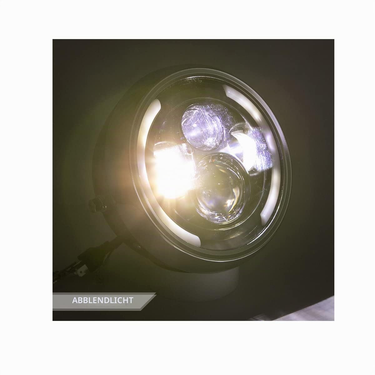Motorradscheinwerfer Frontscheinwerfer 7,5 Zoll Led Motorrad Stirnlampe für Cafe Racer Bobber Chopper
