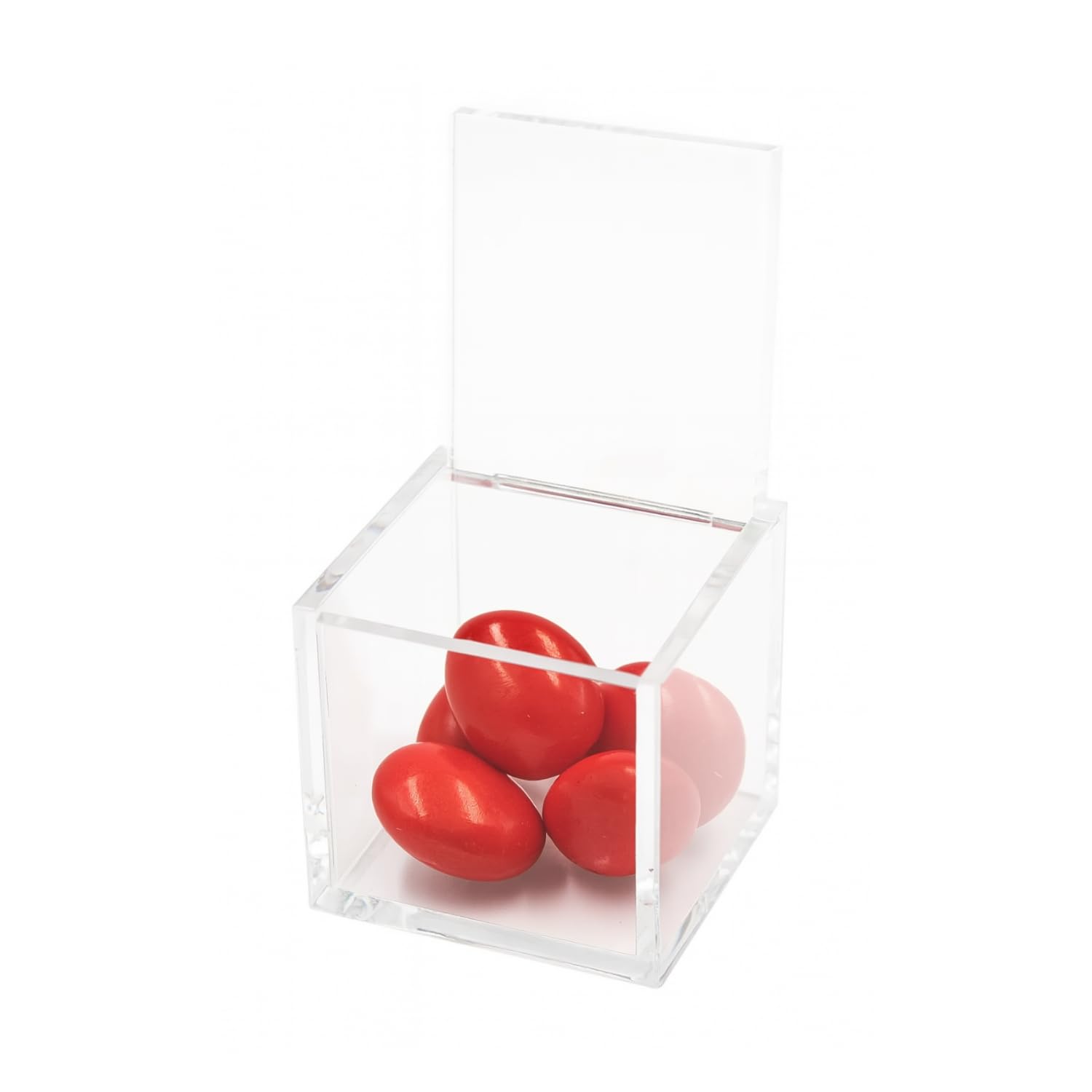 VIRSUS przezroczyste pudełka z pleksiglasu, 5 x 5 x 5 cm x 5 cm, idealne na drażetki, ślub, chrzest, komunię, imprezę, narodziny, dyplom, 50 sztuk
