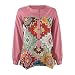 Retro Print Langarm Damenbluse Langarm Tshirt Damen Boho FrüHling Langarm Oberteile LäSsige Langarmshirt Color Block Bluse Shirt LäSsig Locker FüR Valentinstag Sweatshirt Damen