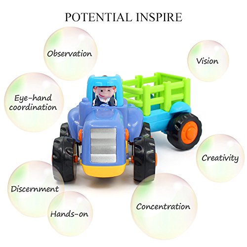 ORWINE Inertia Toy Early Educational Toddler Baby Toy Friction Powered Cars Push and Go Cars Tractor Bulldozer Dumper… - Image 3