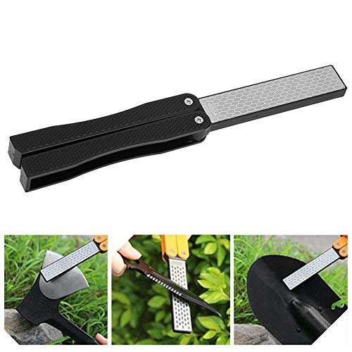 Double Sided Diafold Sharpener, Diamond Sharpening Stone Folding Pocket Garden File Tool Knife Sharpener For Axe Hatchet Lawn Mower Blade Garden Shears Chisels Spade Drills #TOP4