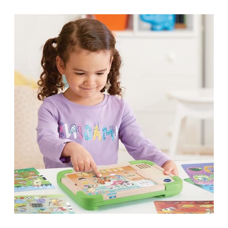 VTech - TactiKid, My Educational Tablet - Wooden Part, Screen-Free Toy, Wooden Tablet - Multicolor - 3/5 years - English Content - Image 2