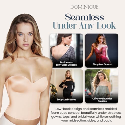 Dominique Women’s Ariel 8541 Longline Strapless Bra – Low Back, Hidden Underwire, Convertible – Lingerie for Women4