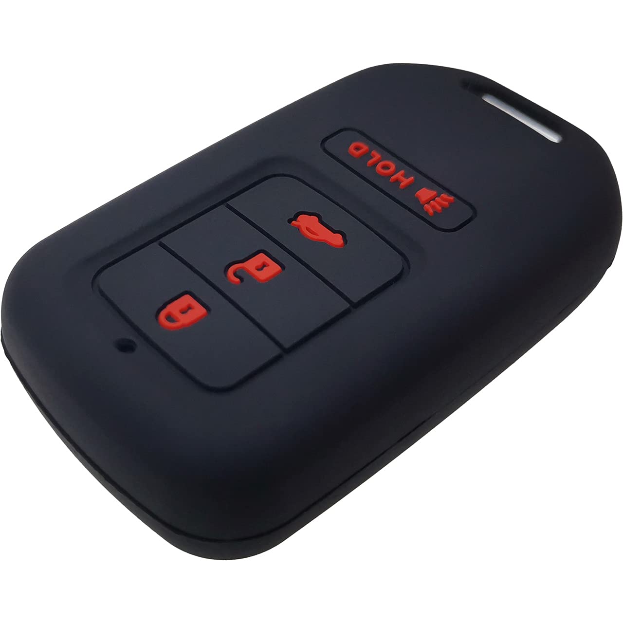 Vurbemes Silicone Key Fob Cover For Honda Accord Civic CR-V Pilot - 2 Pack With Keychain, Black