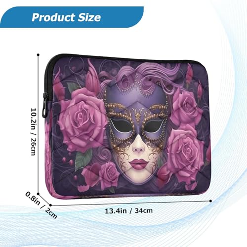 Funda para portátil 13-14 pulgadas con diseño floral Carnaval Mardi miniatura 3