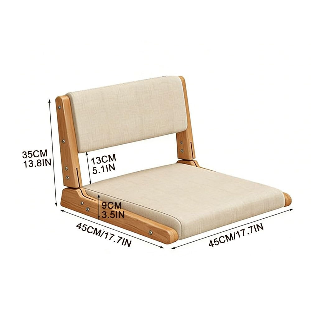 Genérico Silla Plegable de Suelo con Respaldo – Asiento Ajustable para meditación y ventanal para Sala de Estar, Dormitorio
