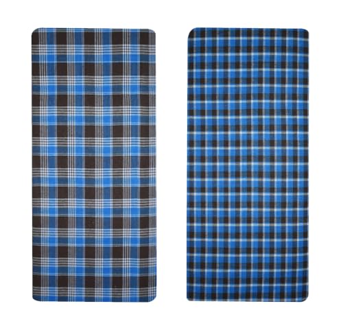 Image of BlueLeaf Men's Cotton Multi Color Lungis (Set of 3)