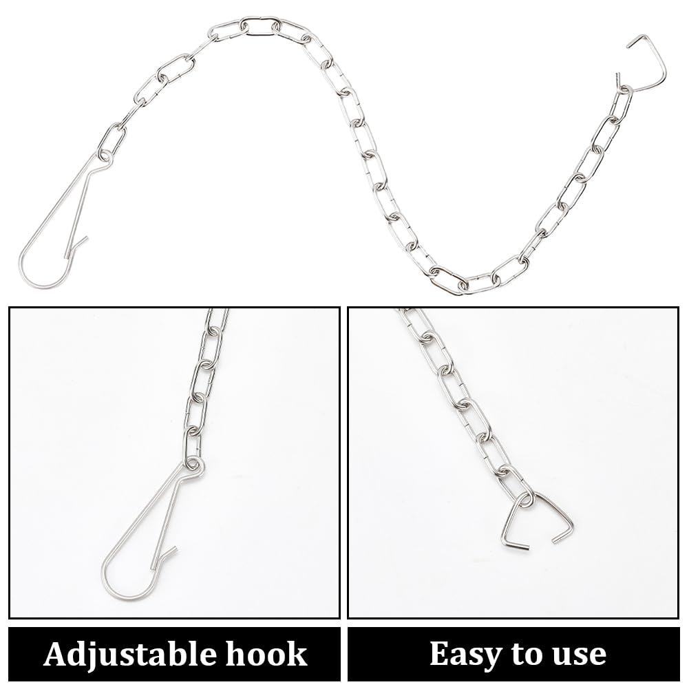 CREATCABIN 6 Pack Toilet Flapper Chain Kit Toilet Beaded Chain 304 Stainless Steel Silver Replacement Lift Metal Handle Link Clasp Hooks Accessories for Most Flappers Home Bathroom Drain Valve Stop - Image 4