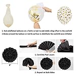 Amandir Black Gold Birthday Decorations for Men Women Black Gold White Confetti New Year Balloons Happy Birthday Banner Pom Poms Metallic Fringe Curtains 18th 30th 40th 50th 60th Party Supplies - Image 3