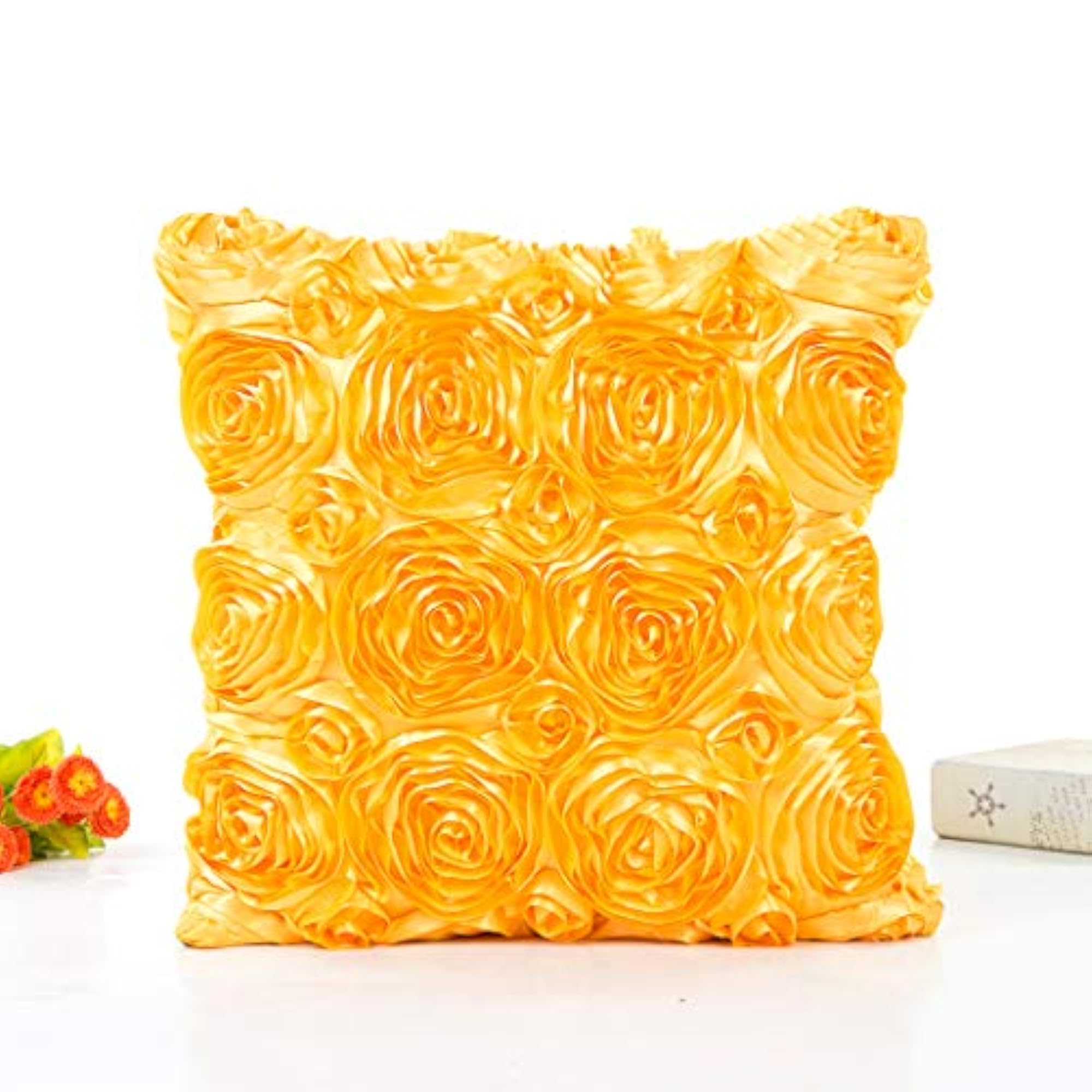 Throw Pillow Case Decorative Rose Flower Throw Pillow Cover