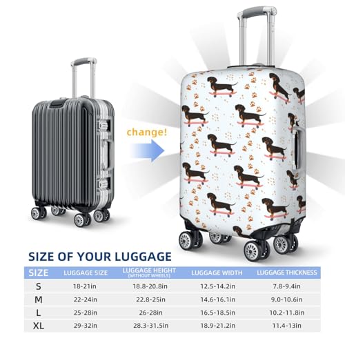 Dachshund On A Skateboard Travel Luggage Covers - Elasticity Suitcase Covers Protector for Luggage 18-32 Inch2