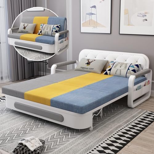 Image of WENBO HOME Sofa Bed, Pull Out Double Multifunction Couch, Modern Style Chair For Living & Bed Room (1.28m, Multicolor)