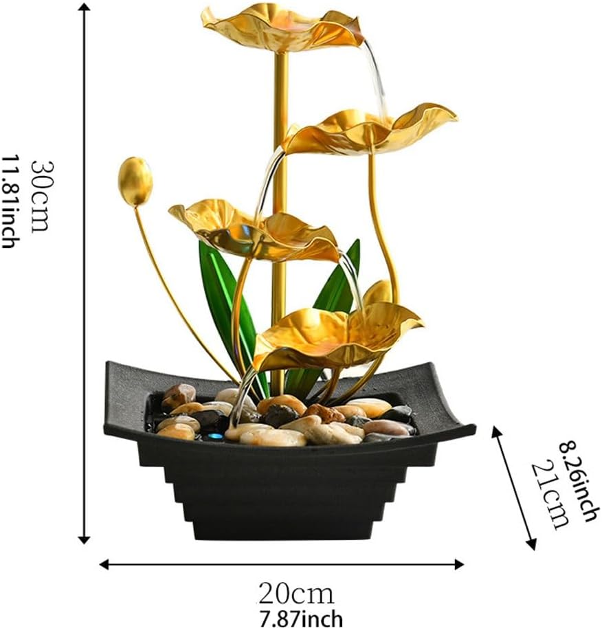 Tabletop Waterfall Iron Flowing Water Ornaments, Home Desktop Fountain Landscape, Living Room Small Decorative Ornaments Tabletop Water Fountain