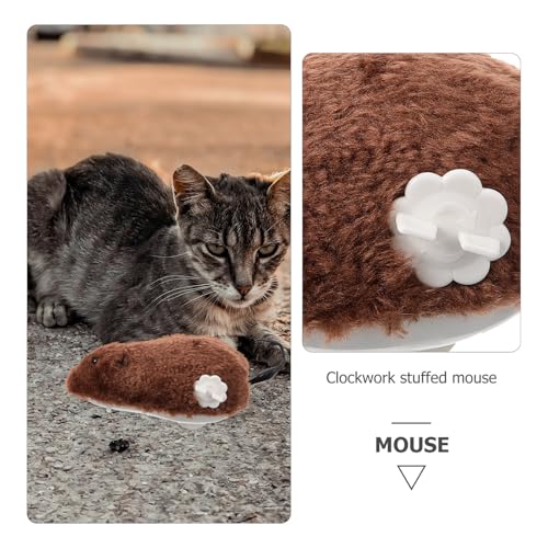 Juguetes para gatos de cuerda UTHCLO ratones de peluche para ejercicio mecánico 5