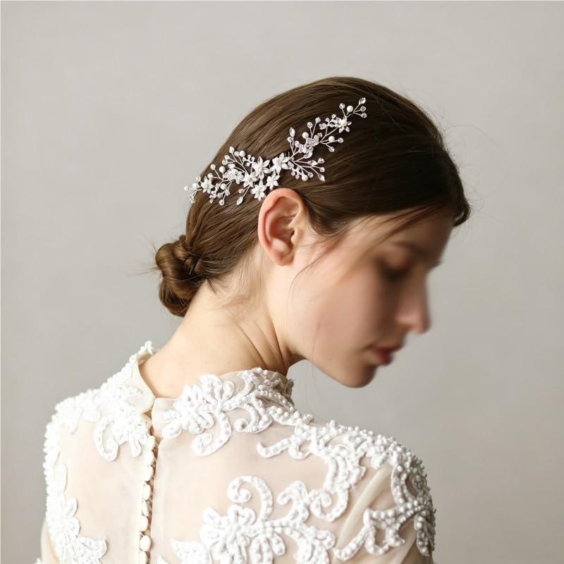 Floral Marquise Crystal Bridal Hair Comb image 4
