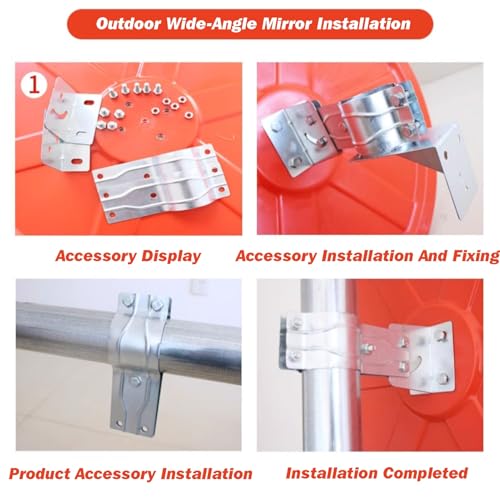 Espejo convexo gran angular de 160° de pared con soporte para interiores y exteriores 7