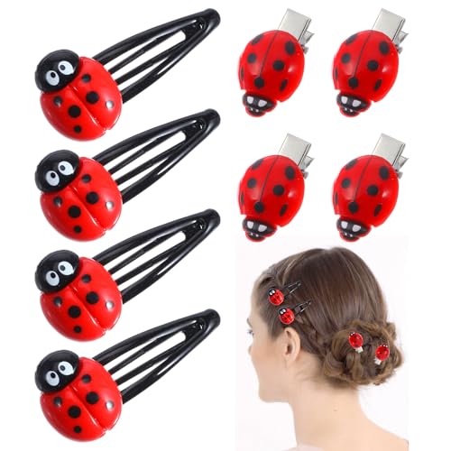 Nogeqi 20 Pcs Ladybug Hair Clips, Fun Lady Bug Hair Clips for Girls...