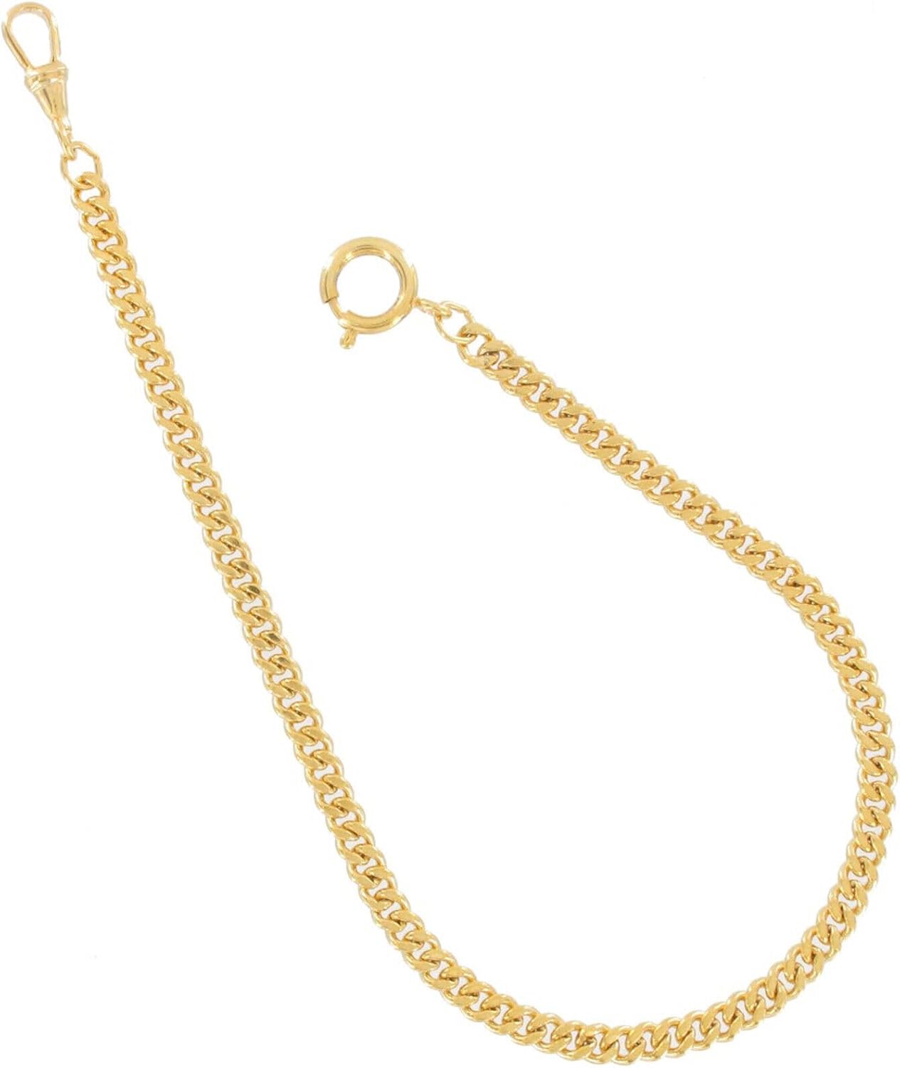Gold Tone Pocket Watch Chain 11" Swivel Clasp Lobster Claw Fashion Necklaces Trendy Accessories Stylish Additions Chic Details