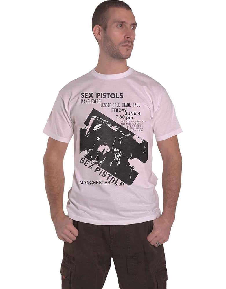 Amazon.com: The Sex Pistols Unisex T-Shirt: Manchester Flyer