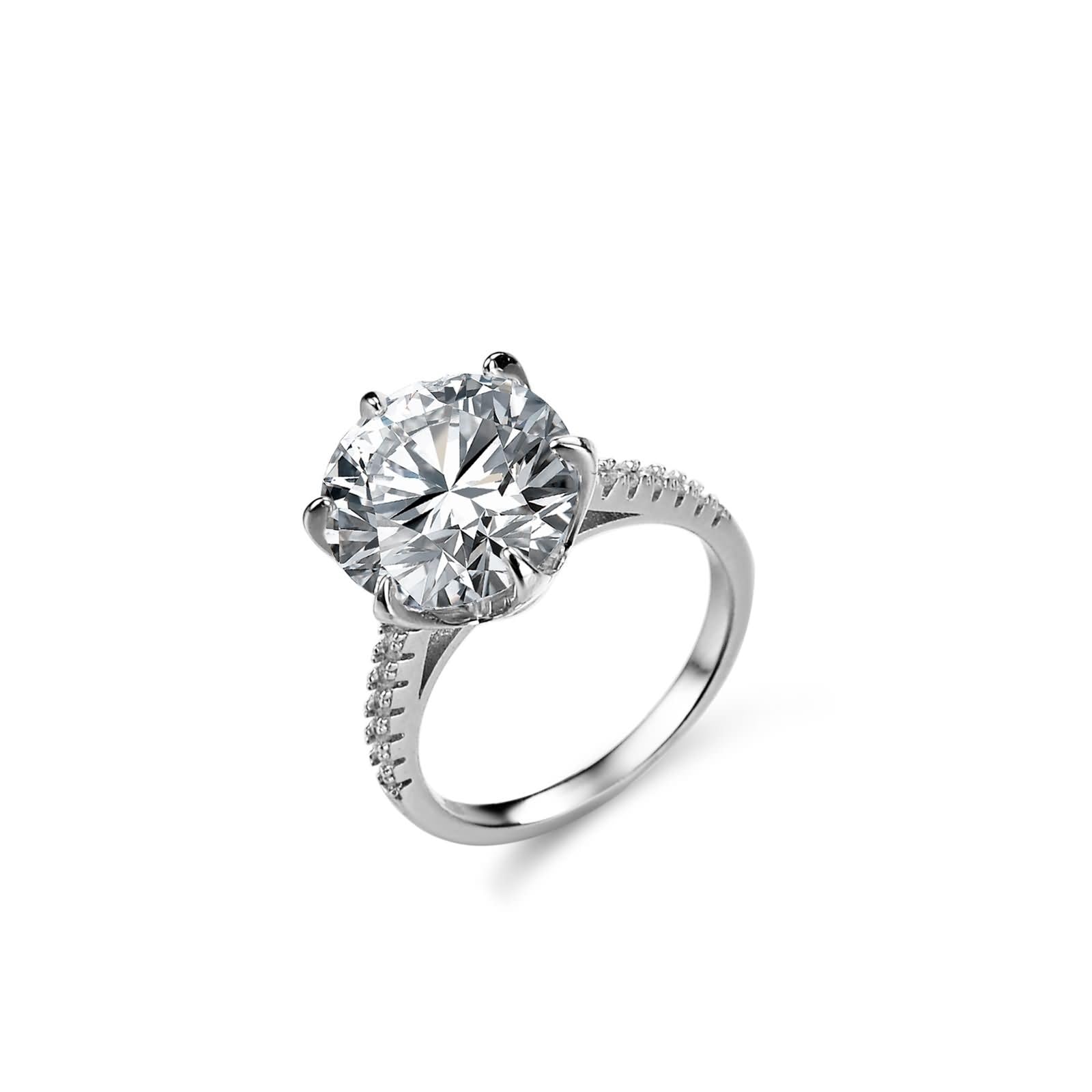 Moissanite pierścionek zaręczynowy z białego złota, pierścionek zaręczynowy z moissanite 5 ct dla kobiet