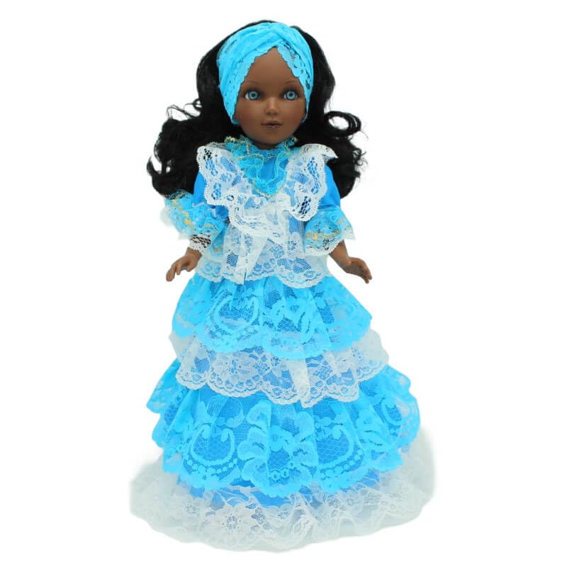 FOLK Muñeca Mari's mulata Yemaya Vidal Rojas Dolls Original 41 cm. colección Vestido religioso santera. Fabricada en España Artesanía