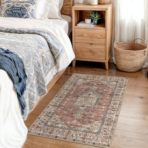 Tapete KUTA Vintage Washable Terracotta 2x3 pies miniatura 3