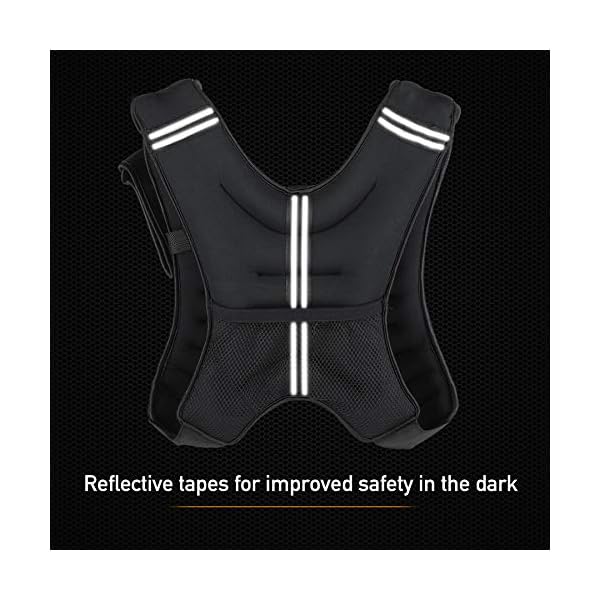 ZELUS Weighted Vest 12lb Weight Vest with Reflective Stripe for Workout, Strength Training, Running, Fitness, Muscle Building, Weight Loss, Weightlifting