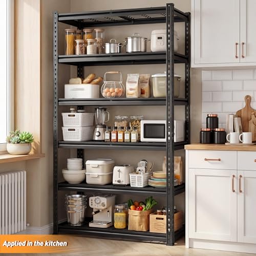 REIBII 3300LBS Garage Shelves, 6 Shelf Storage Rack, Adjustable Metal Shelving Unit, 79" Hx40 Wx16 D, Multi-Use Storage Shelves for Kitchen, Office Room, Pantry, Basement - Image 6