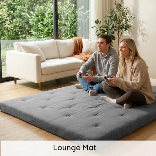 Image of ZonLi Japanese Floor Futon Mattress Twin Size 75 inchx 39 inch, 100% Cotton Cover 4 inch Thicken Tatami Mattress, Foldable Sleeping Pad, Portable Dormitory Tatami Mat, Roll Up Floor Lounger Bed for Adult