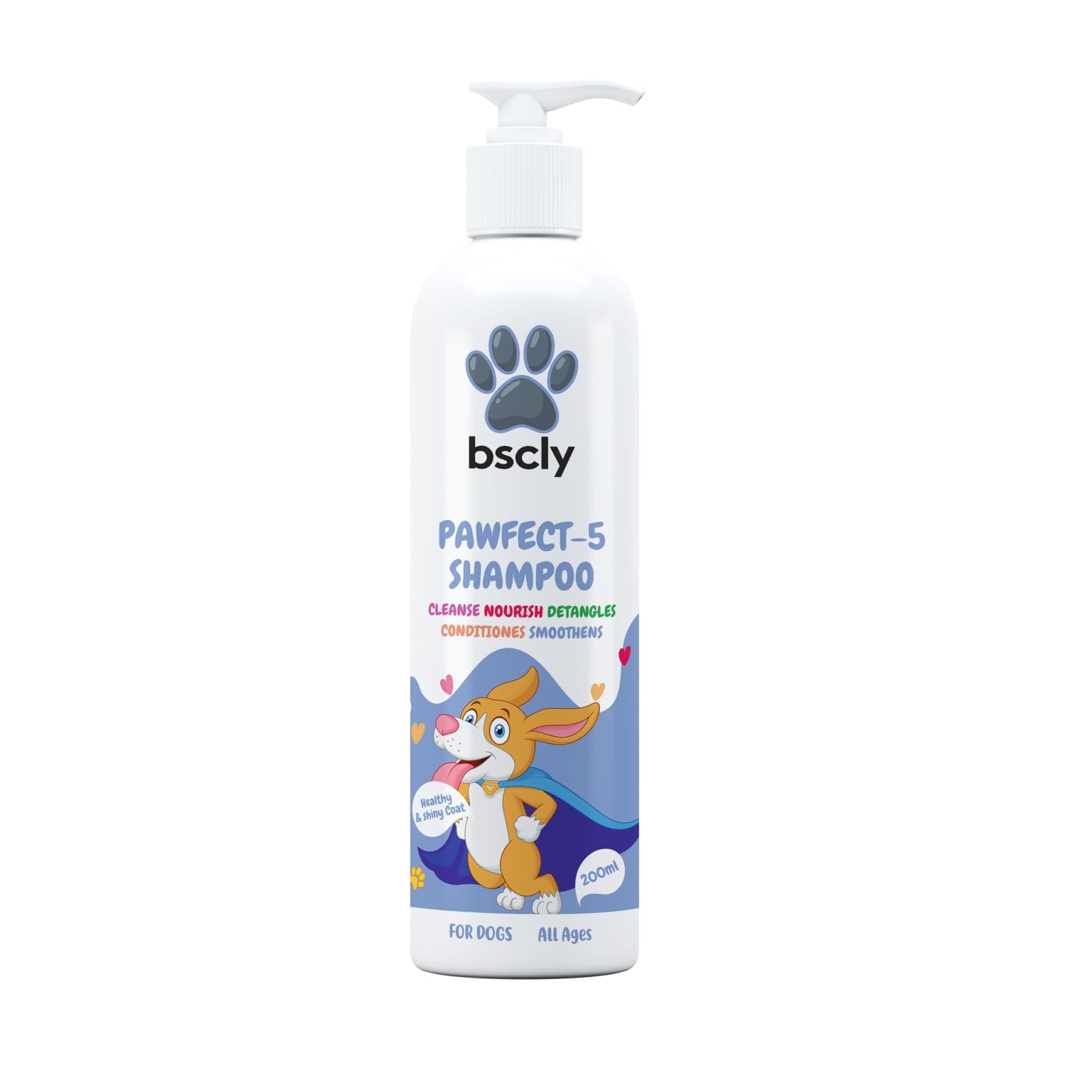 BSCLY Pawfect 5 Dog Shampoo - 200ml | for Pomeranian, Shih Tzu Puppy, German Shepherd, Labrador & Golden Retriever | Cleanses, Conditions, Detangles, Moisturizes & Deodorizes (B0CVXVGYC9) Amazon Price History, Amazon Price Tracker