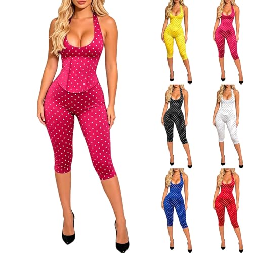 Mono deportivo de lunares para mujer bodycon ajustado de una pieza 2