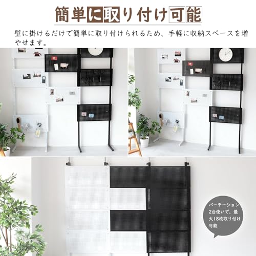Image of DEWEL Wall Organizer Peg Board, Metal Pegboard Panels with Accessories