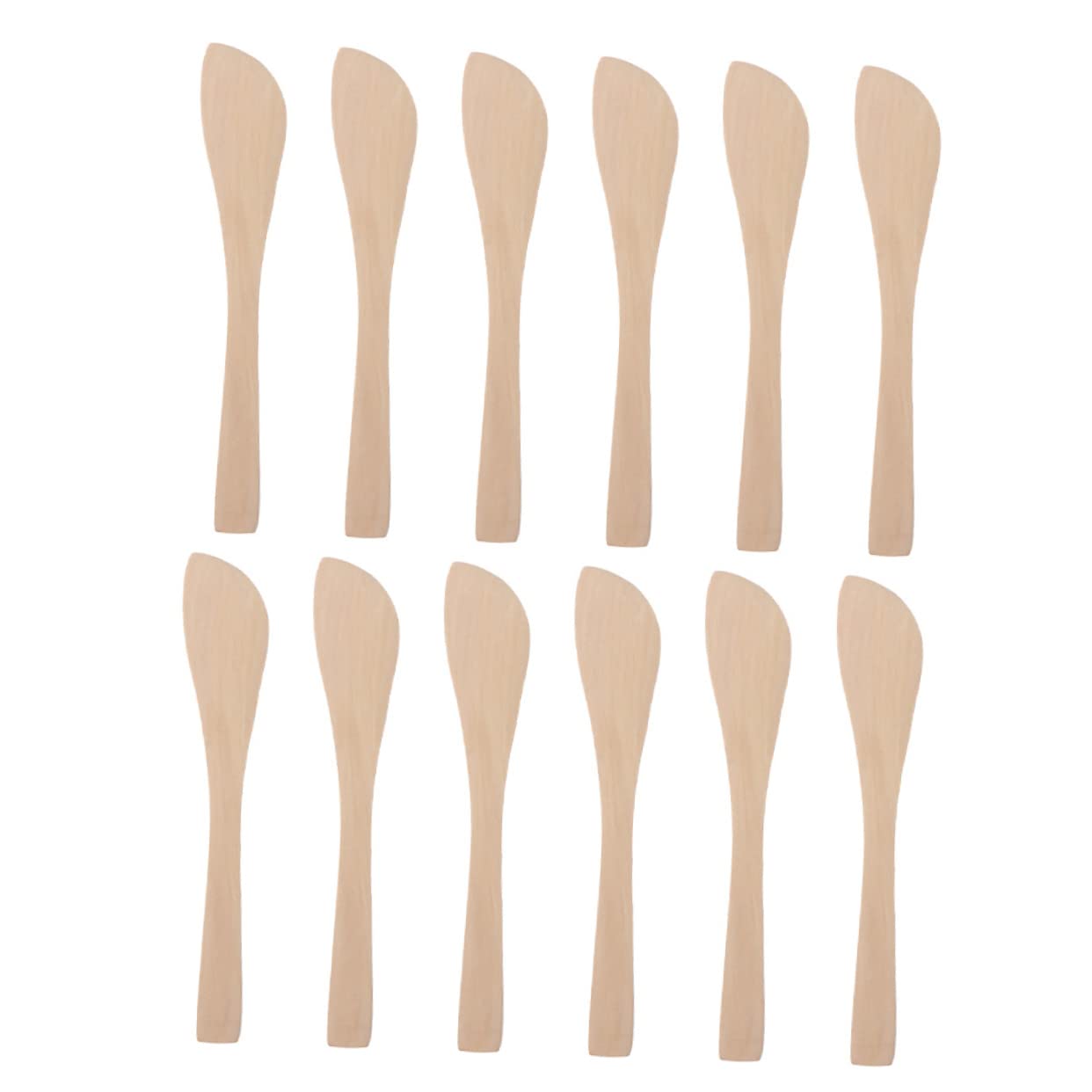 COLLBATH 15Pcs Wooden Stuffing Spoons Butter Spreaders Multipurpose Kitchen Utensils for Dumpling Wonton Baozi Cheese and Butter Spreading
