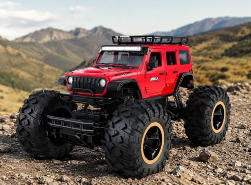 Image of Royal Cellar Defender Climbing Remote Control Car, 1:18 RC Monster Truck 2WD with Dual Spray Smoke, LED Lights, 2.4GHz Long Range, Alloy Body Off Road Car, Type C Rechargeable (Thar Ro)
