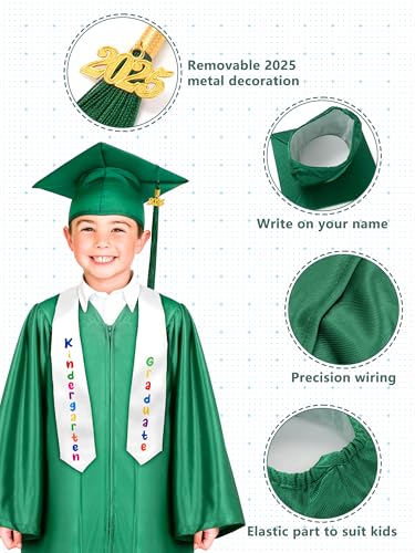 Image of QZYL Kindergarten Graduation Cap and Gown Set, 2026 Congrats Grad Outfit with Tassel & Certificate for Kindergarten