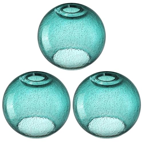 Image of 6.3 Inch Replacement Black Seeded Glass Lamp Shade Light Fixture,for Replacement Wall Sconce Pendant Light Ceiling Light Chandelier Shade,Factory Outlet (Ancient Green Glass 3 Pack)