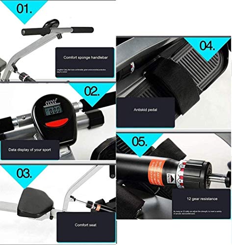 Image of Home Rowing Machine Adjustable Home Rowing Machine, Male and Female Weight Loss Muscle Training Water Rowing Machine, Foldable Steel Aerobic Exercise Fitness Equipment