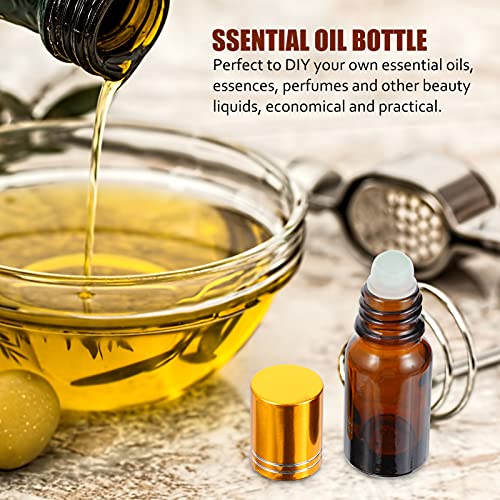 ibasenice 40Pcs Roller Flessen Glas Parfum Essentiële Olie Roller Flessen 10Ml Lege Roll Op Flessen Voor Parfum… - Image 3